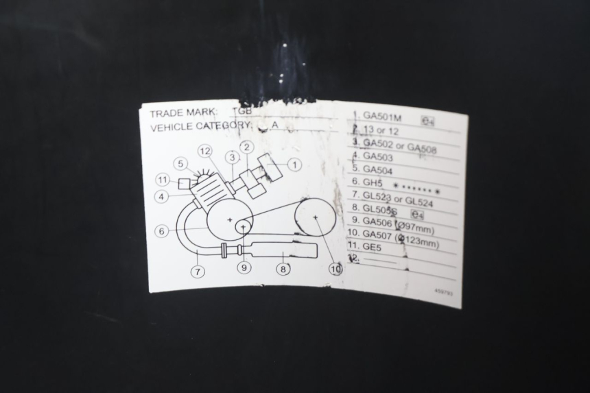 photo de ASIENTO COFRE TGB CITY RS 50 (2011 - 2016) - Detalles de los puntos de fijación